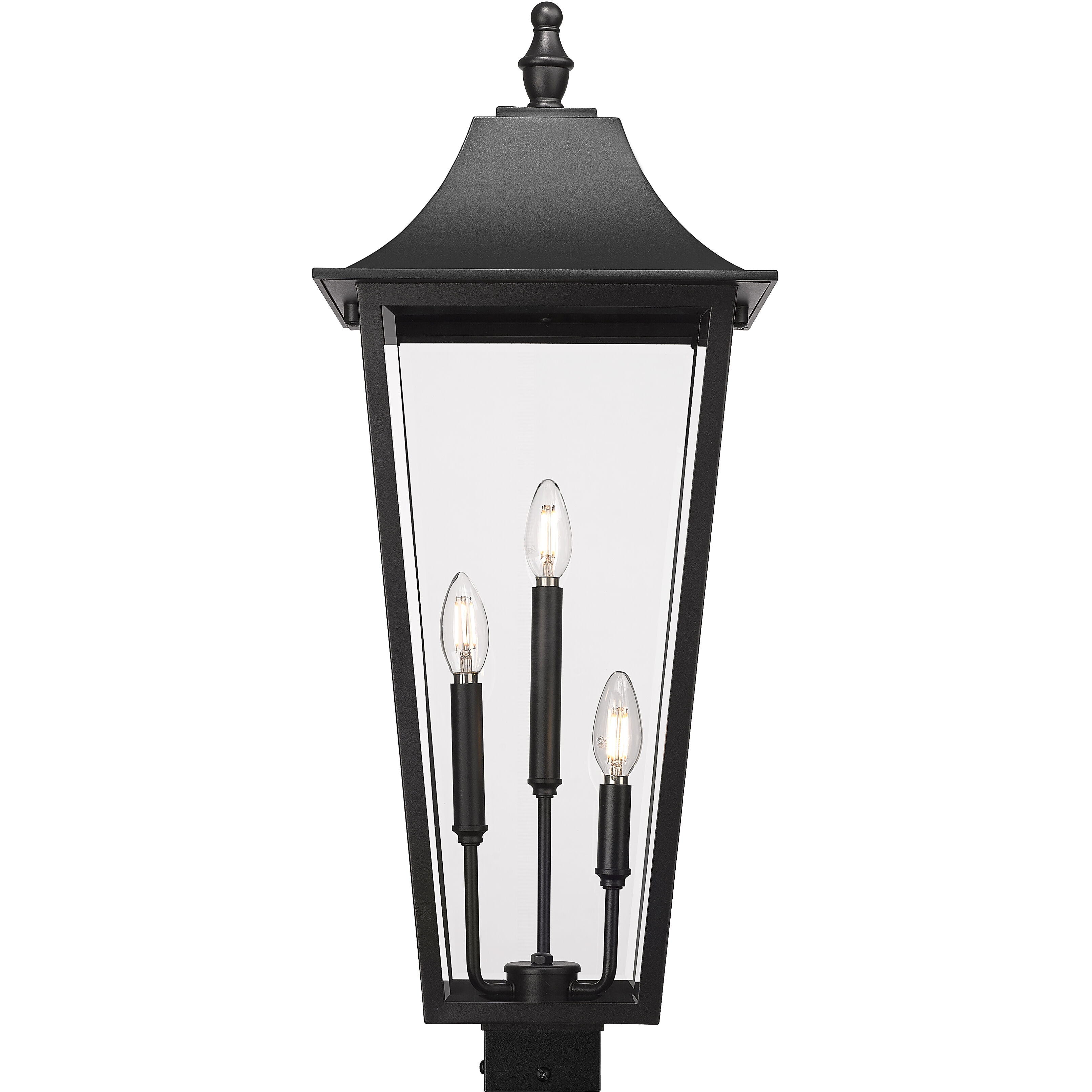 Gannon 3 Light 30 inch Black Outdoor Post Mounted Fixture in G9