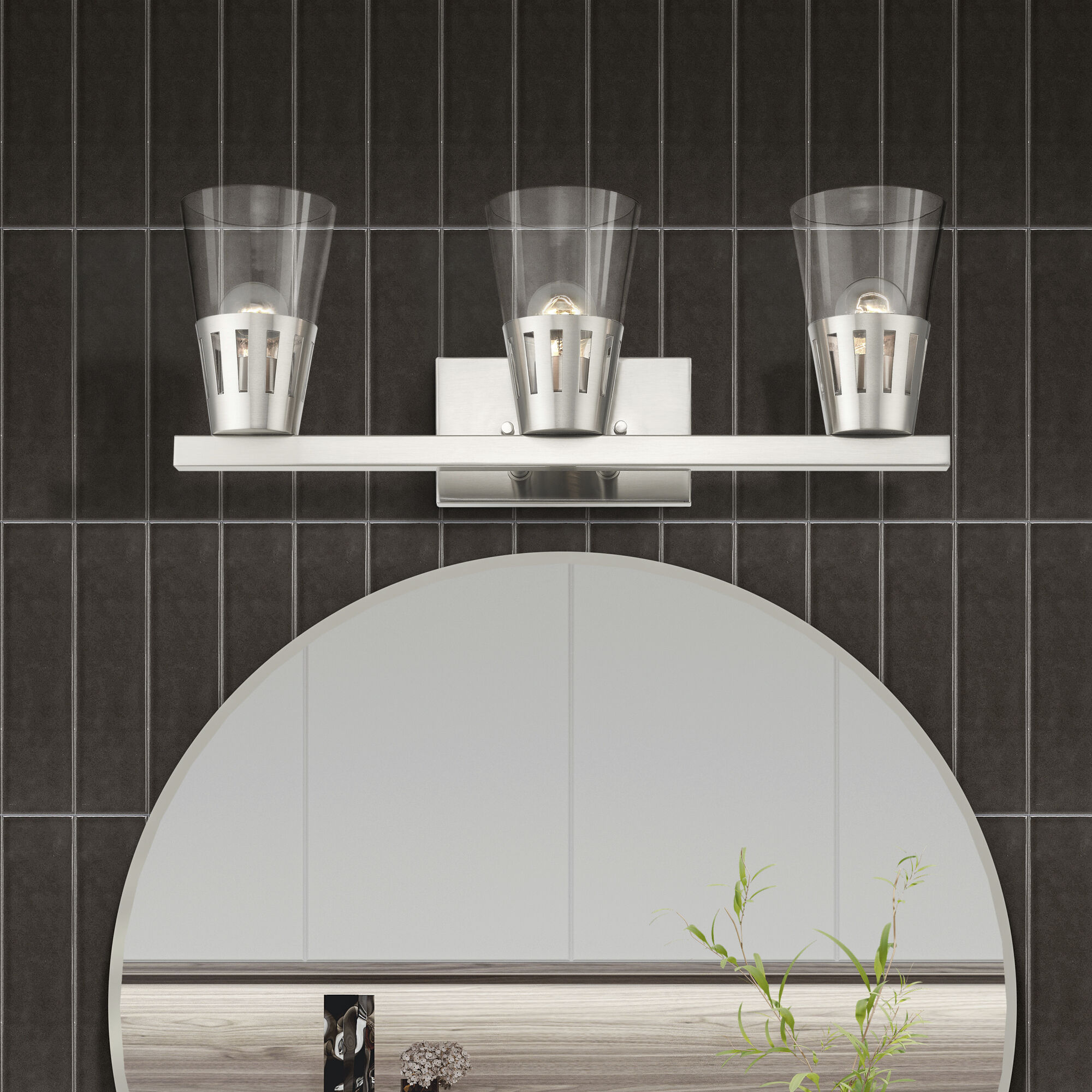 Bennington 3 Light 23.5 inch Brushed Nickel Vanity Sconce Wall Light