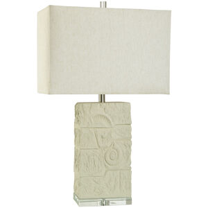 Cameron 29.75 inch 100 watt White Sand and Clear Table Lamp Portable Light