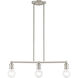 Lansdale 3 Light 24 inch Brushed Nickel Linear Chandelier Ceiling Light