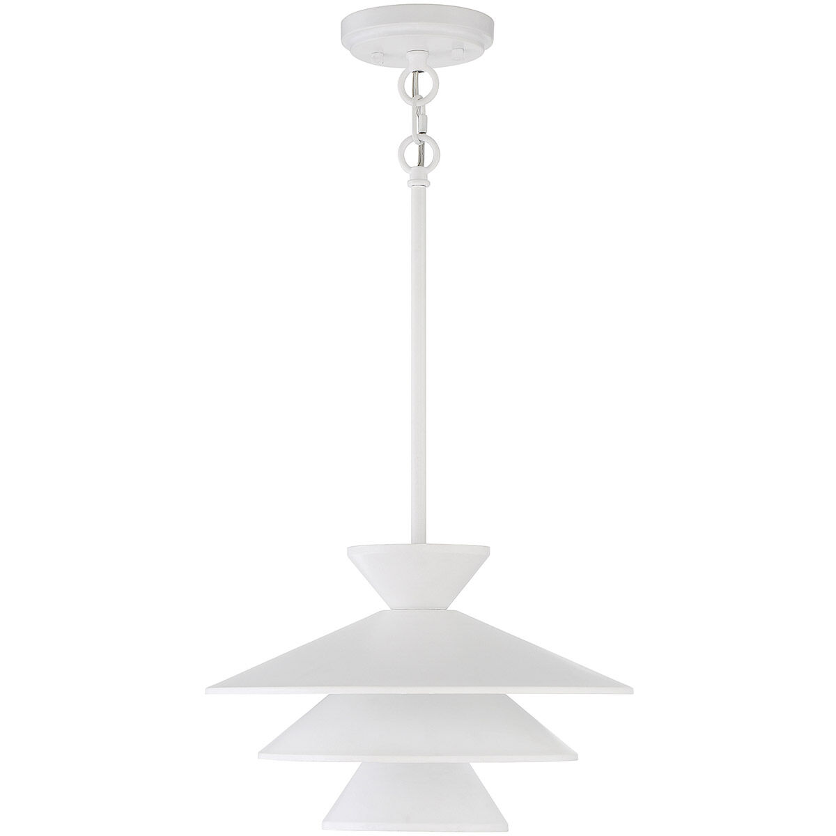 Contemporary 1 Light 14 inch White Pendant Ceiling Light