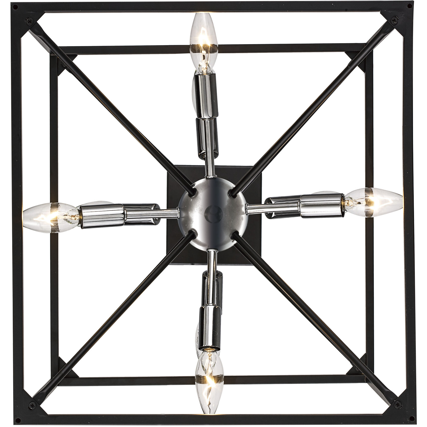 Donovan 8 Light 16 inch Polished Chrome and Black Pendant Ceiling Light