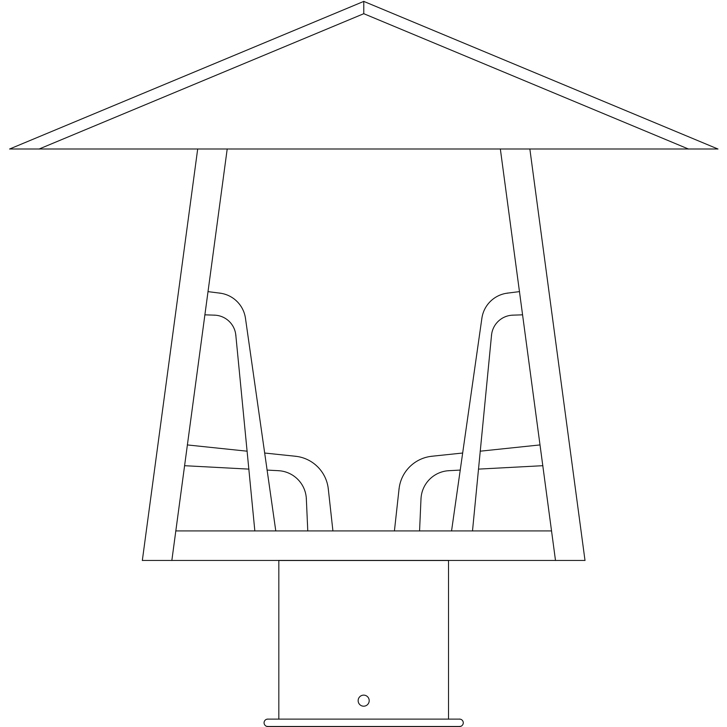 Carmel 1 Light 9.25 inch Antique Copper Post Mount in Gold White Iridescent, Hillcrest Overlay