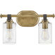 Halstead 2 Light 16 inch Heritage Brass Vanity Light Wall Light