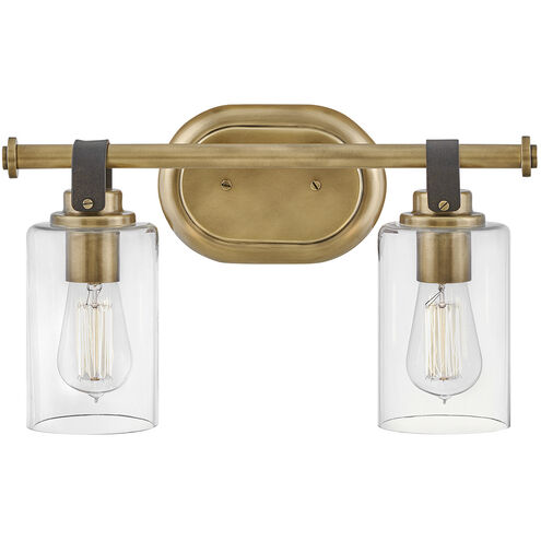 Halstead 2 Light 16 inch Heritage Brass Vanity Light Wall Light