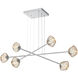 Mesa LED Classic Silver Linear Multi-Pendant Ceiling Light in 3000K LED, Amber, Triple Moda