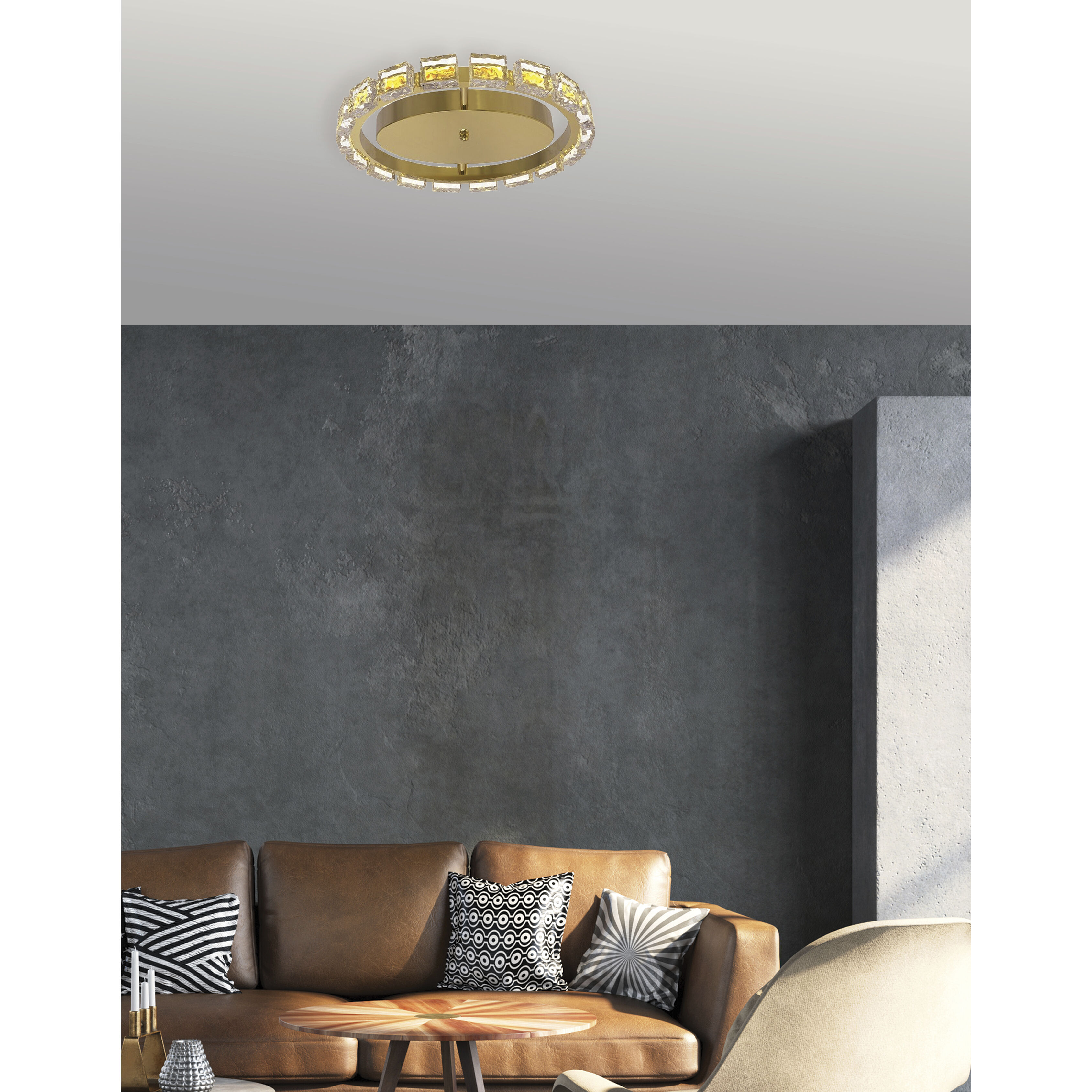 Camila LED 16 inch Aged Brass Flush Mount Ceiling Light