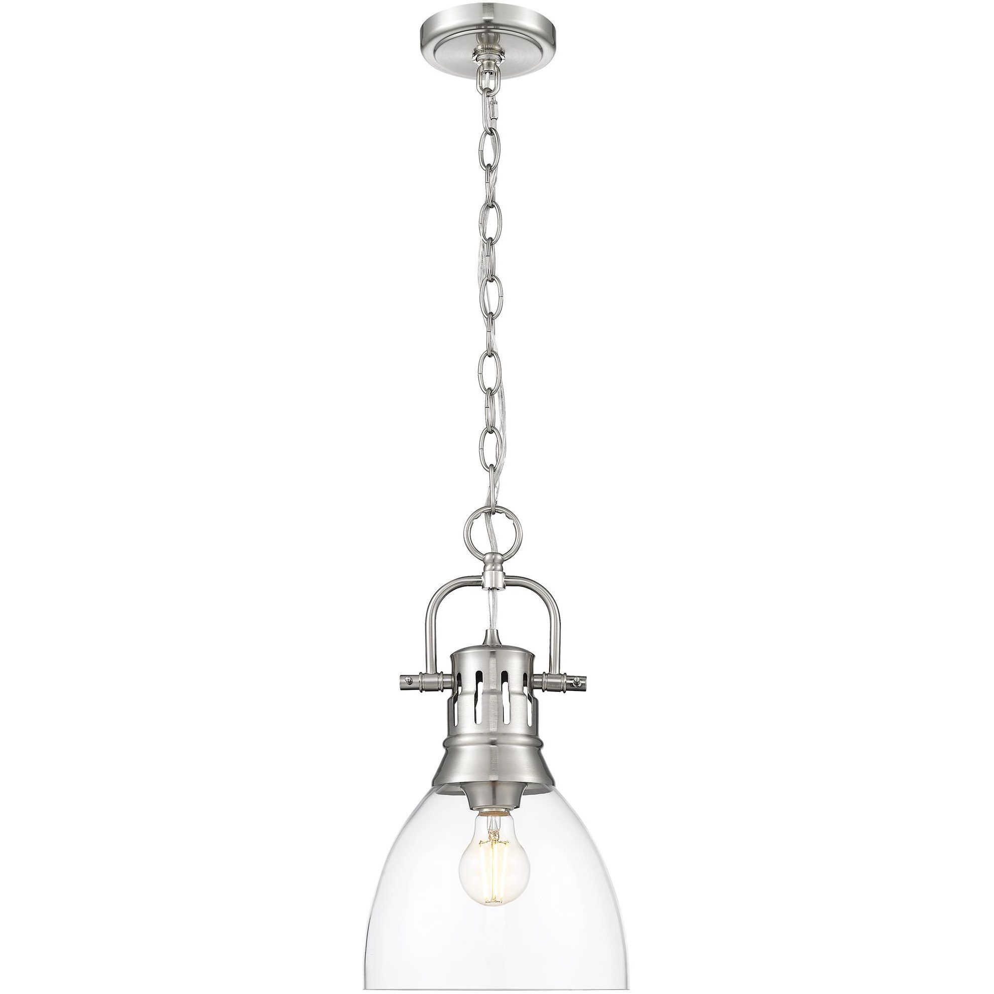 Yep Duncan 1 Light 8.88 inch Pewter Pendant Ceiling Light in Clear Glass