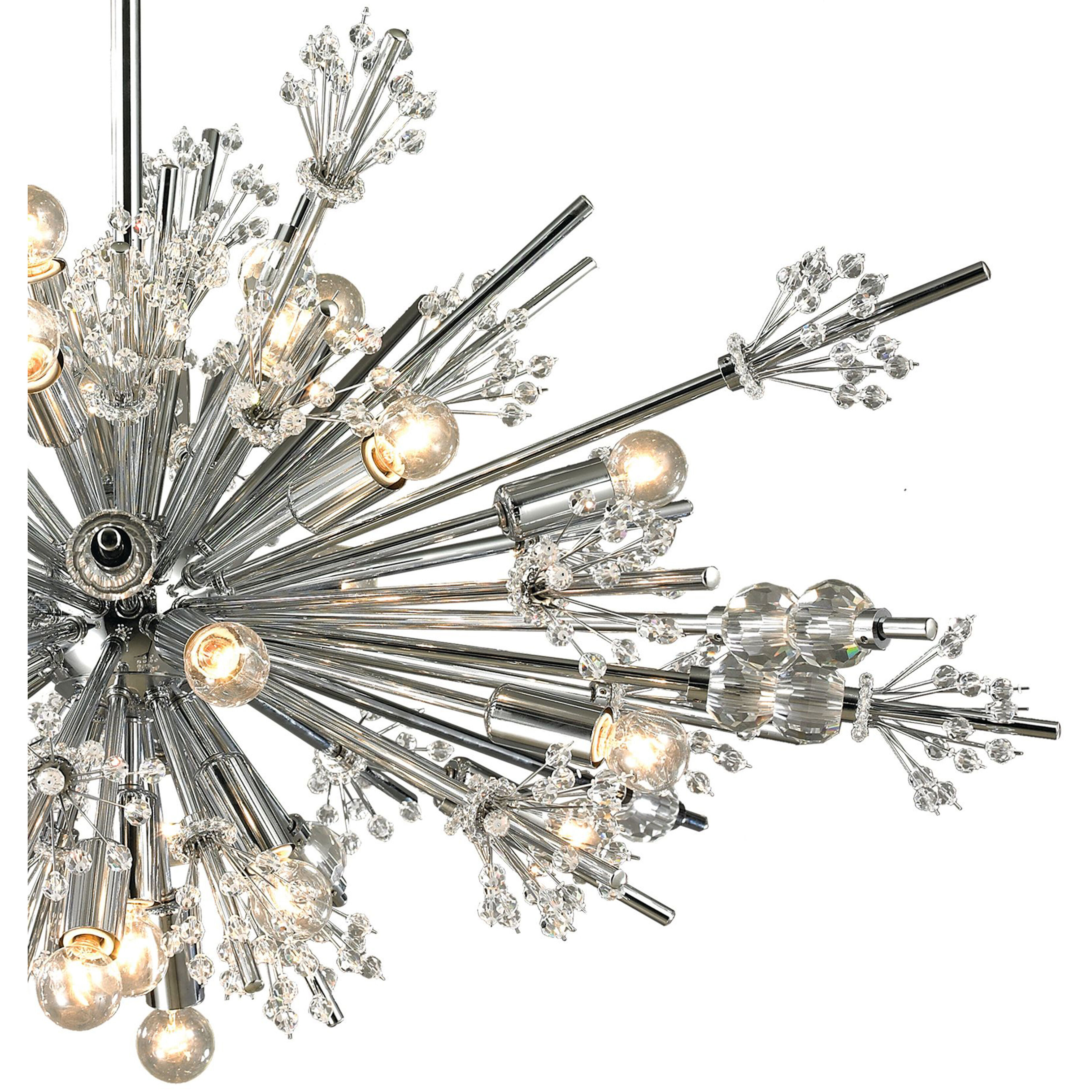 Starburst 24 Light 36 inch Polished Chrome with Clear Chandelier Ceiling Light