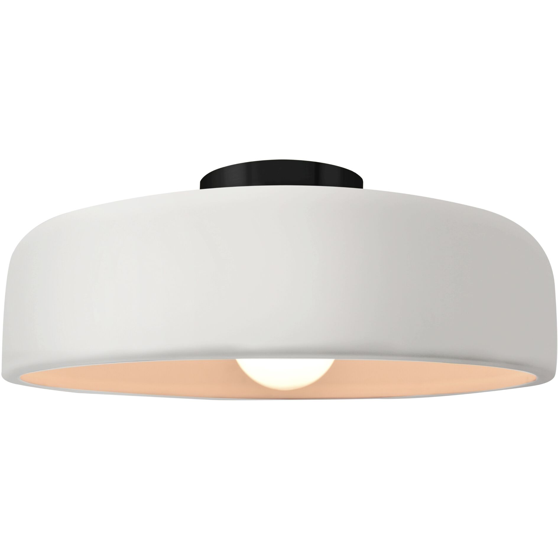 Radiance Collection - Spire LED 13 inch Bisque and Matte Black Semi-Flush Ceiling Light, Form+Finish+Function