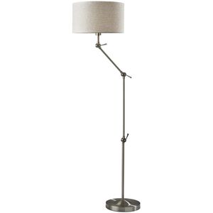 Willard 65 inch 100.00 watt Brushed Steel Floor Lamp Portable Light, Multi-Joint