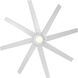 Roboto XL 70 inch Matte White Downrod Ceiling Fan in 2700K