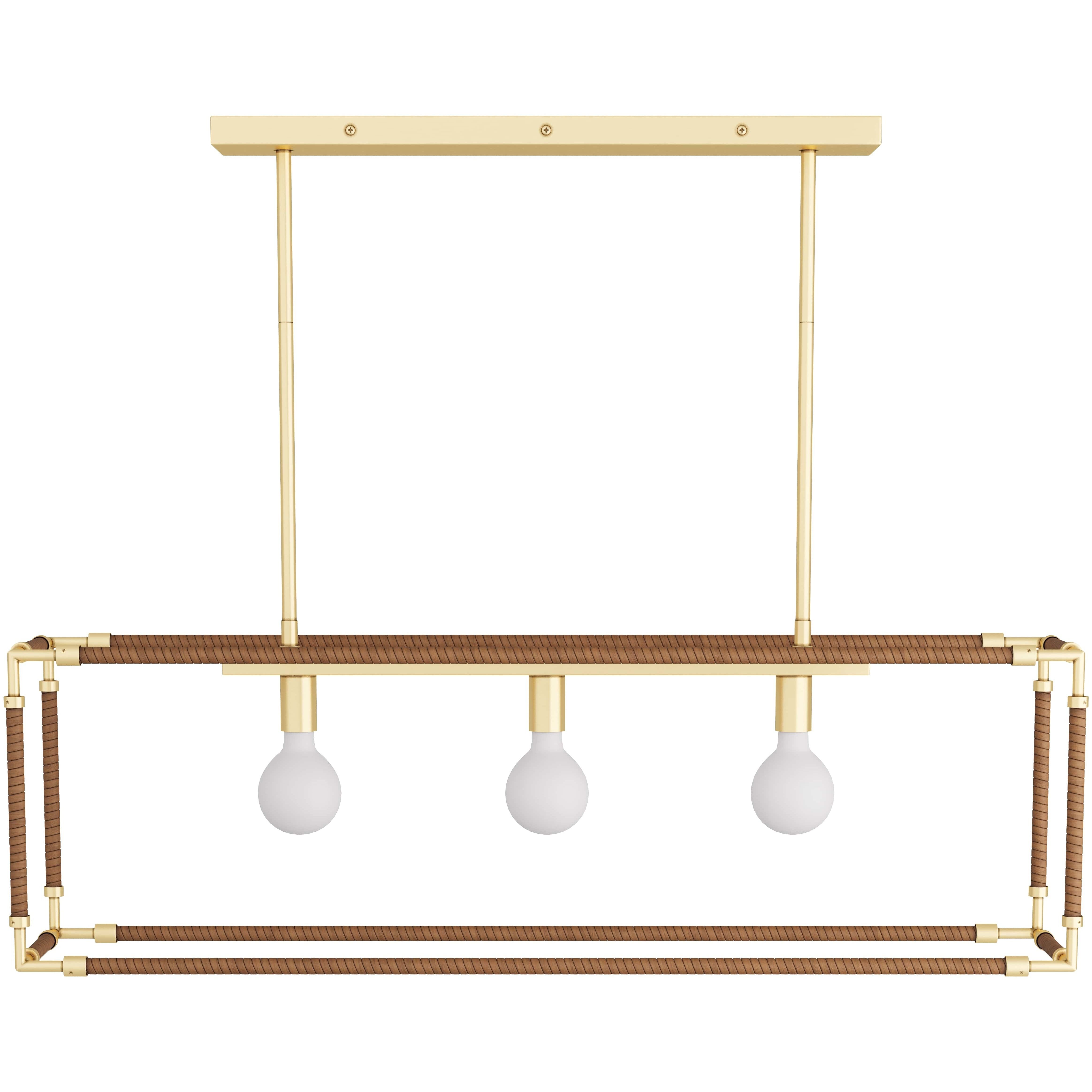 Trenton 3 Light 42 inch Cognac Linear Chandelier Ceiling Light