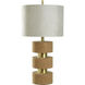 Strata Cork 37.5 inch 150 watt Brown and Brass and Light Grey Table Lamp Portable Light