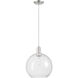 Arcadia Athens 1 Light 11.75 inch Brushed Satin Nickel Mini Pendant Ceiling Light in Clear