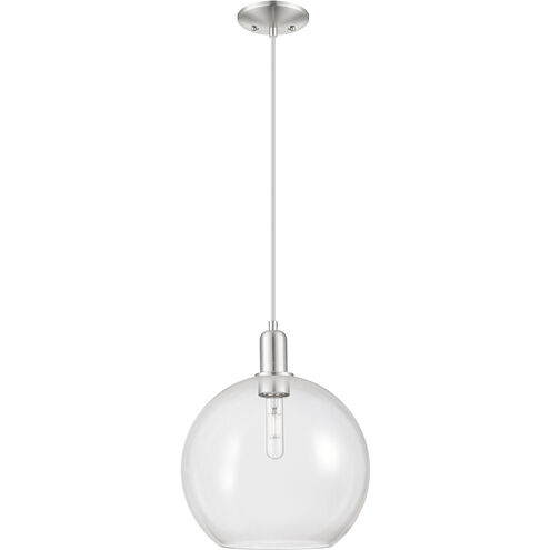 Arcadia Athens 1 Light 11.75 inch Brushed Satin Nickel Mini Pendant Ceiling Light in Clear