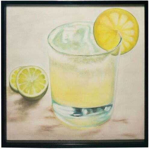 Spritzer Beige with Gloss Black Framed Wall Art