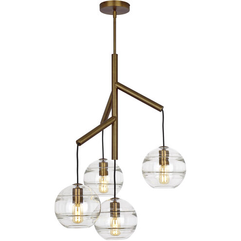 Sean Lavin Sedona 24.5 inch Aged Brass Chandelier Ceiling Light in Incandescent, Clear Glass
