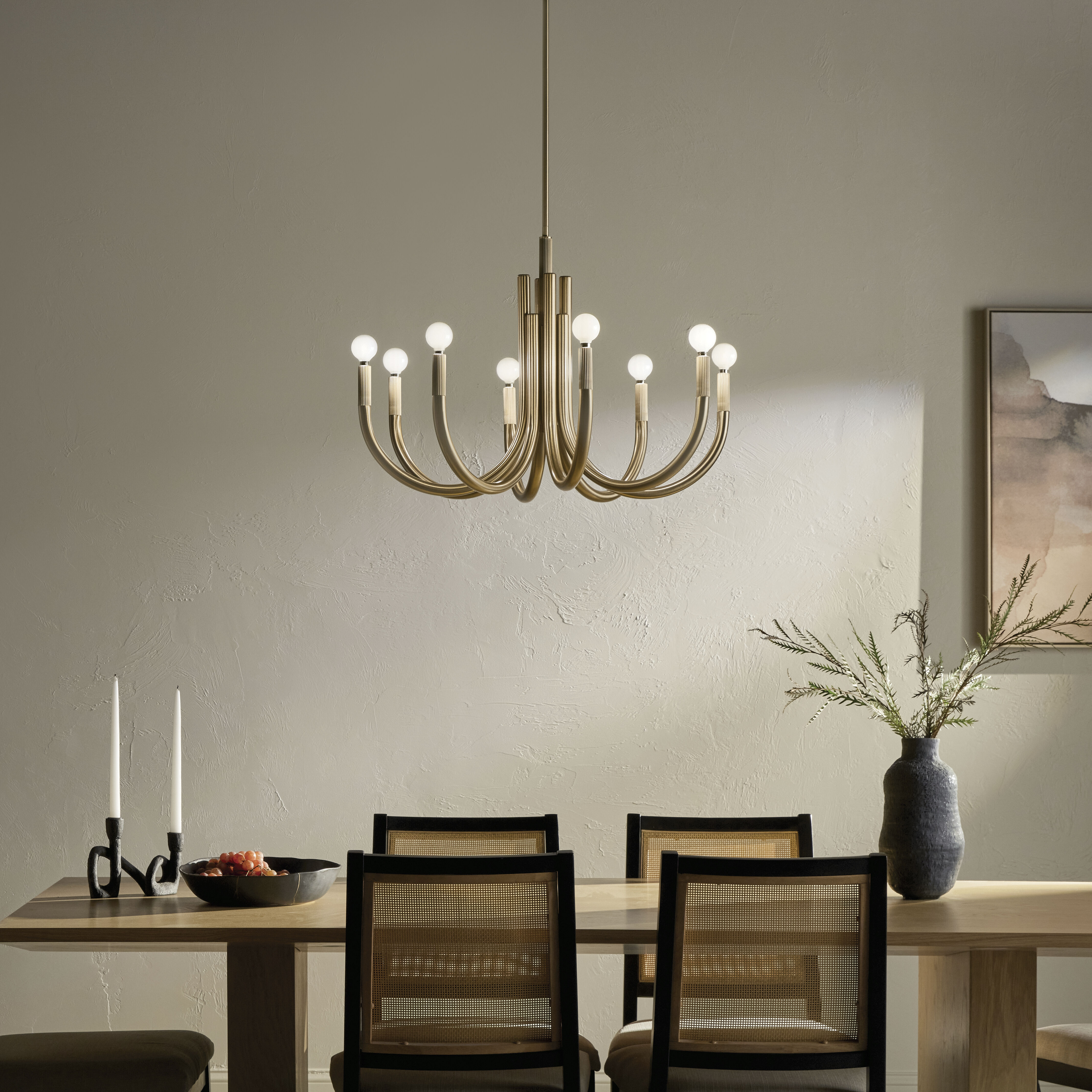 Odensa LED 29.25 inch Champagne Bronze Chandelier Ceiling Light in Brushed Gold and Champagne Bronze