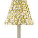Block Print Mustard and White Pleated Chandelier Shade