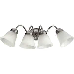 Fort Worth 4 Light 25 inch Satin Nickel Wall Sconce Wall Light in Faux Alabaster