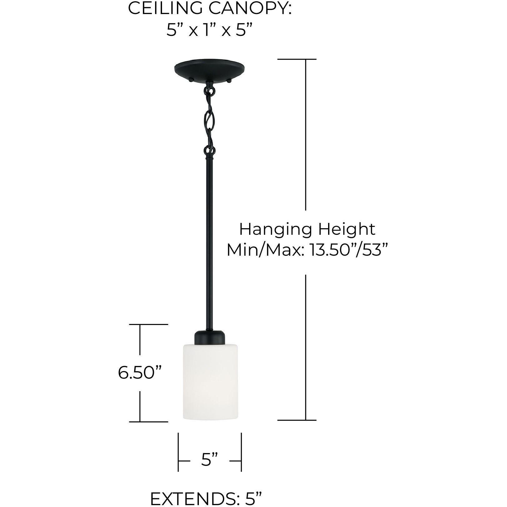 Dixon 1 Light 5 inch Matte Black Pendant Ceiling Light