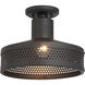 Abalone Point 1 Light 12 inch Coal Outdoor Flush Mount, Outdoor