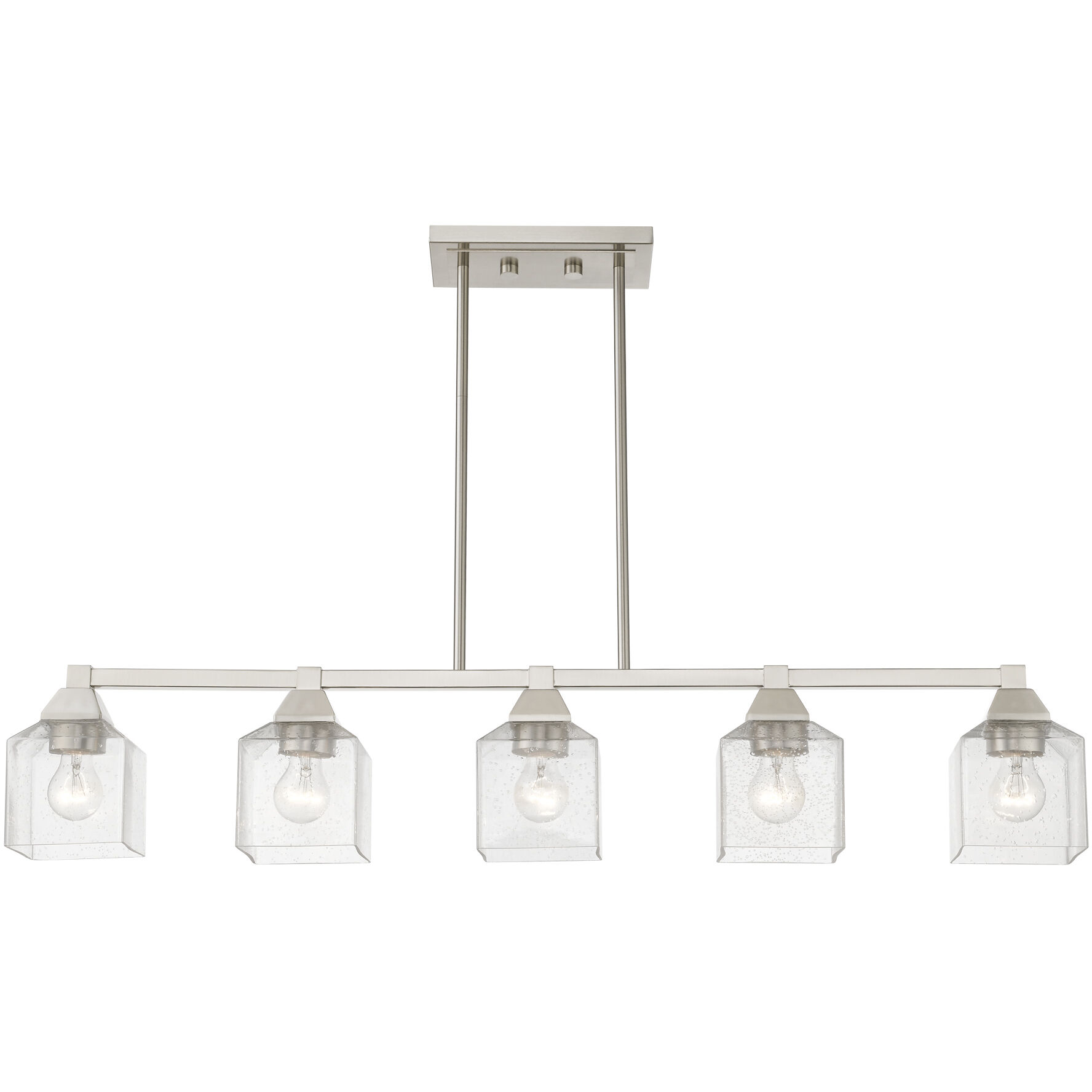 Aragon 5 Light 42 inch Brushed Nickel Linear Chandelier Ceiling Light