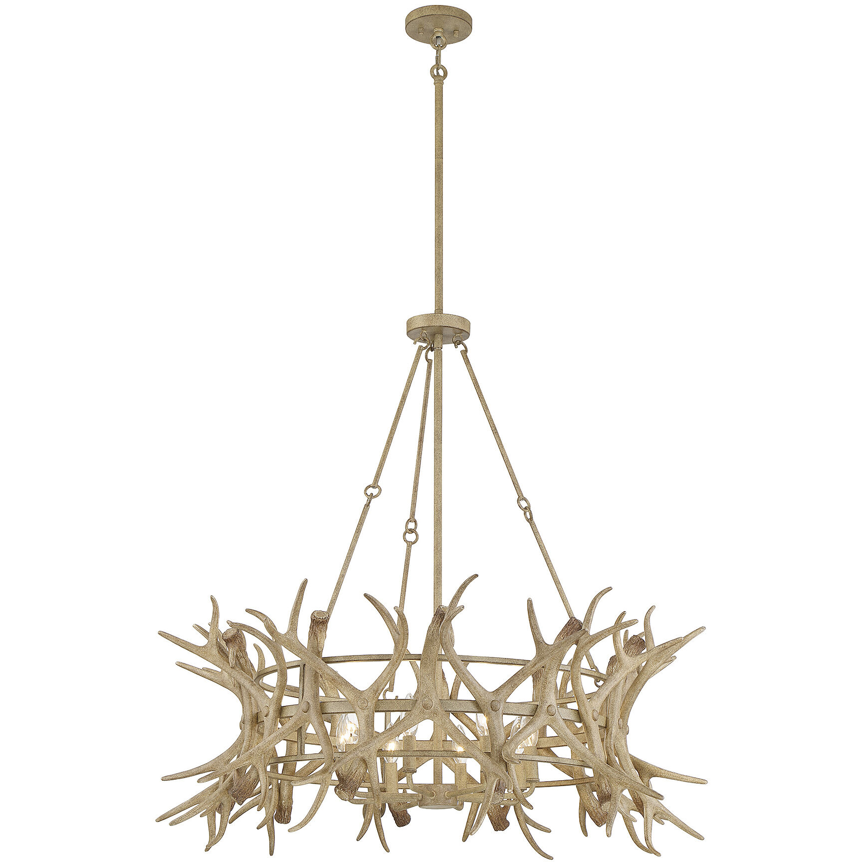 Daniels 8 Light 40 inch Natural Antler Chandelier Ceiling Light