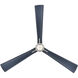 Nauticus 65 inch Brushed Nickel Wet with Navy Blades Smart Indoor/Outdoor Ceiling Fan