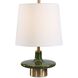 Sieler 19 inch 150 watt Moss Green and Antique Brass Table Lamp Portable Light