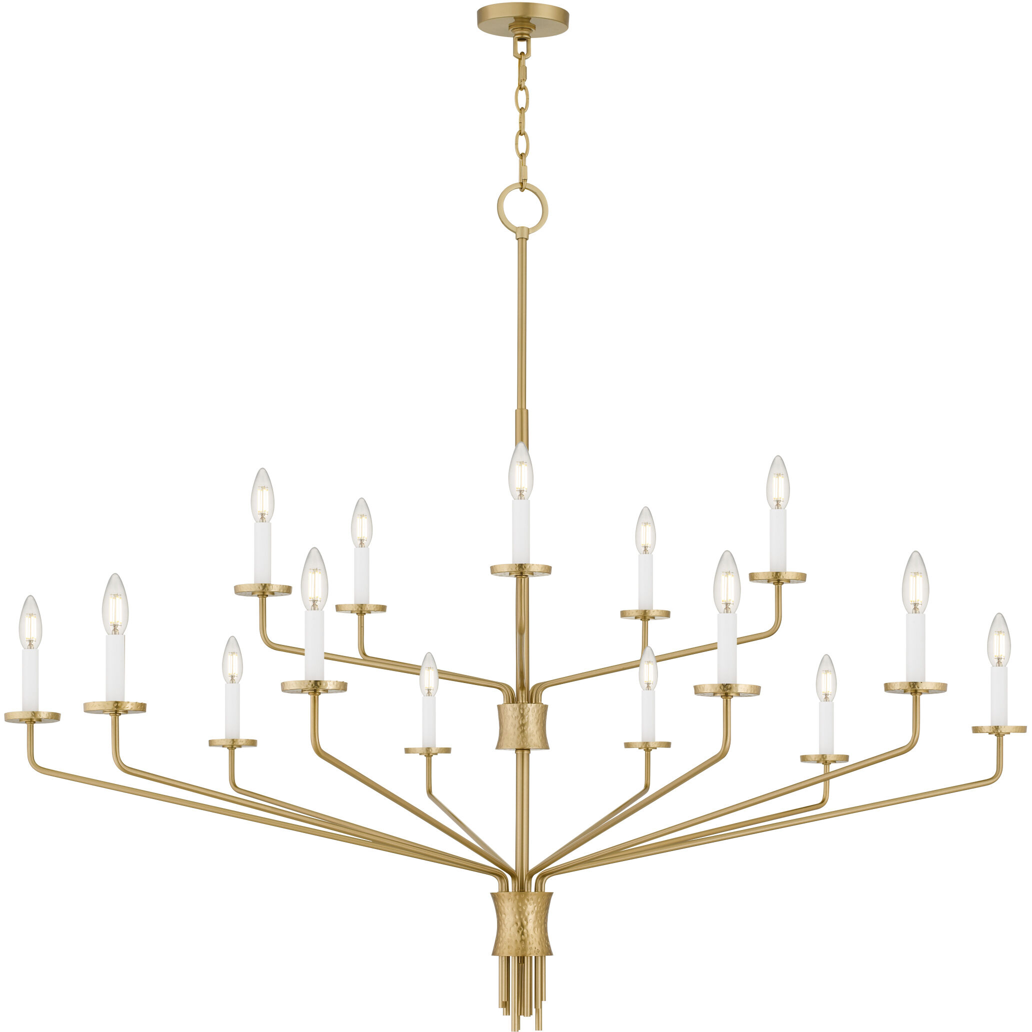 Alexander 15 Light 55 inch Brushed Gold Chandelier Ceiling Light