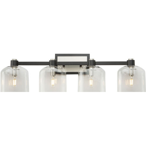 Lyndon 4 Light 31.06 inch Black and Brushed Nickel Vanity Light Wall Light