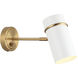Cilindro 1 Light 4.75 inch Aged Gold Brass and White Wall Sconce Wall Light