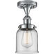 Bell 1 Light 6.5 inch Polished Chrome Semi-Flush Mount Ceiling Light