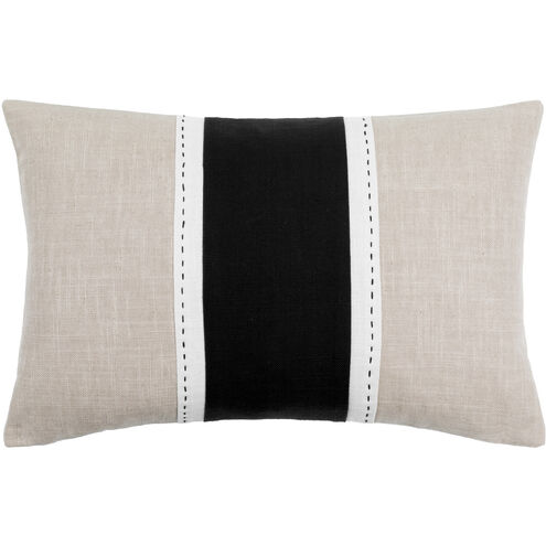Ritzy 20 X 13 inch Black/White Lumbar Pillow