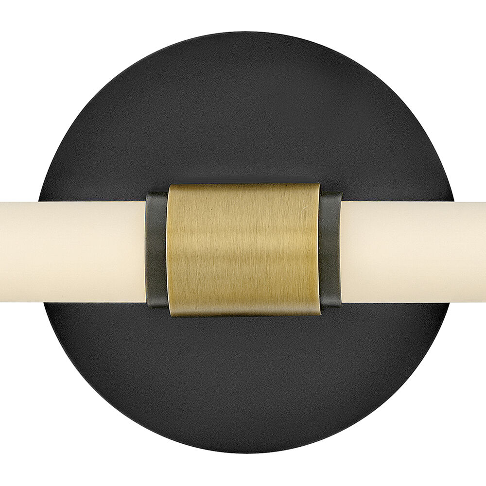 Kai LED 24.5 inch Black with Lacquered Brass Bath Wall Light