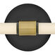 Kai LED 24.5 inch Black with Lacquered Brass Bath Wall Light