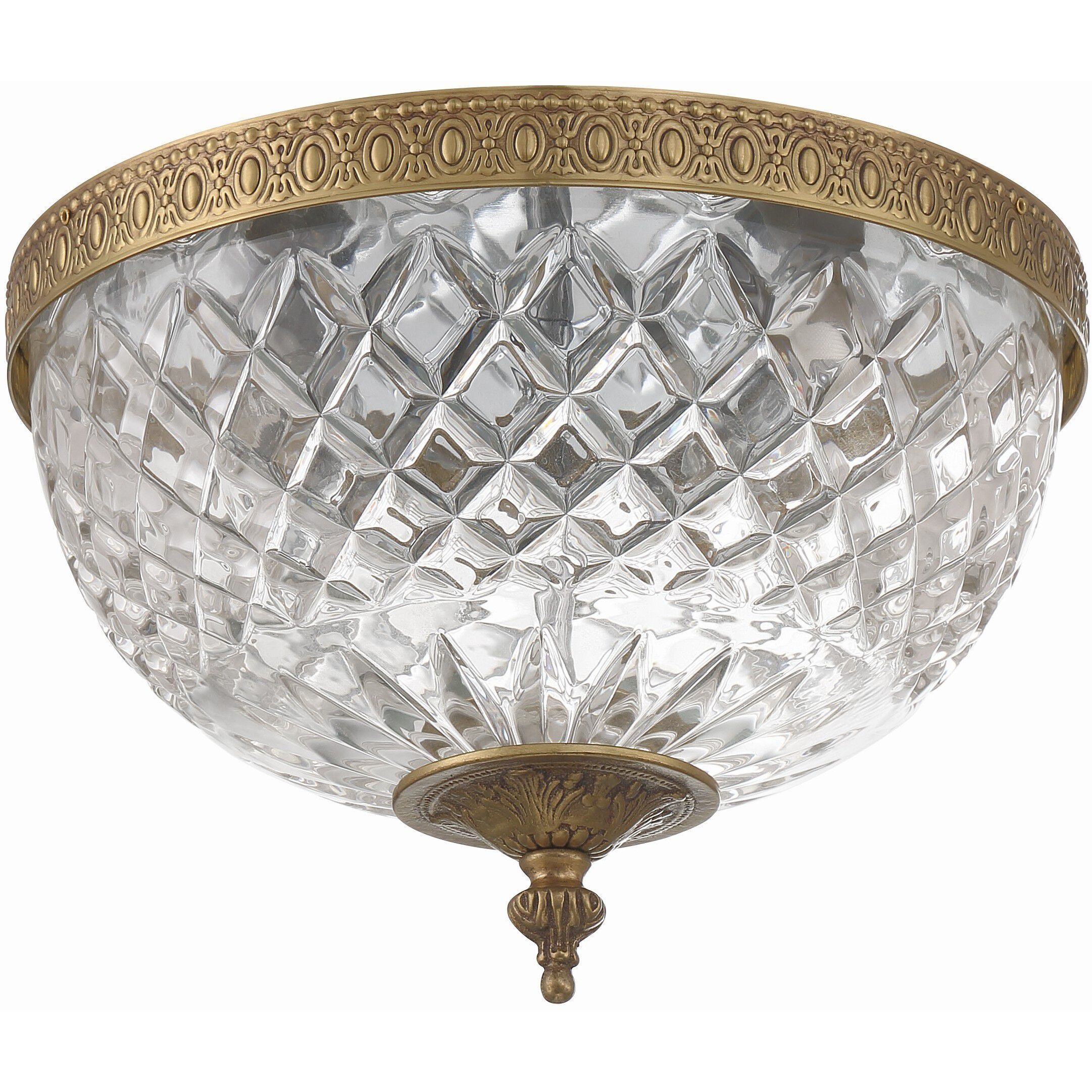 Radley 2 Light 10 inch Olde Brass Flush Ceiling Light