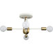 Sabine 4 Light 20 inch Textured White and Brushed Gold Semi Flush Mount Ceiling Light