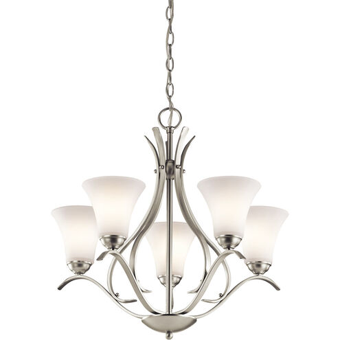 Keiran 5 Light 25 inch Brushed Nickel Chandelier 1 Tier Medium Ceiling Light in Incandescent, Medium