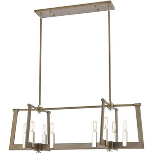 Axis 8 Light 36 inch Light Wood with Satin Nickel Island Light Ceiling Light