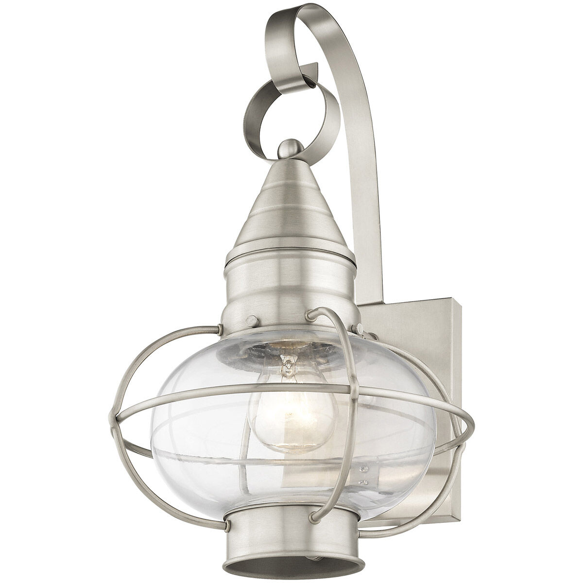 Newburyport 1 Light 14.75 inch Brushed Nickel Outdoor Wall Lantern