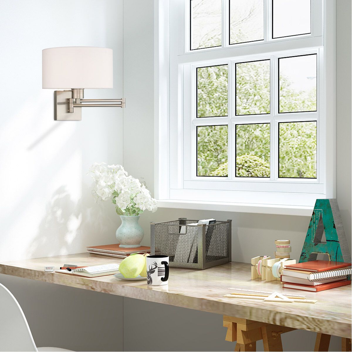 Allison 24 inch 100.00 watt Brushed Nickel Swing Arm Wall Lamp Wall Light