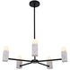Quadra 5 Light 26 inch Matte Black Pendant Ceiling Light
