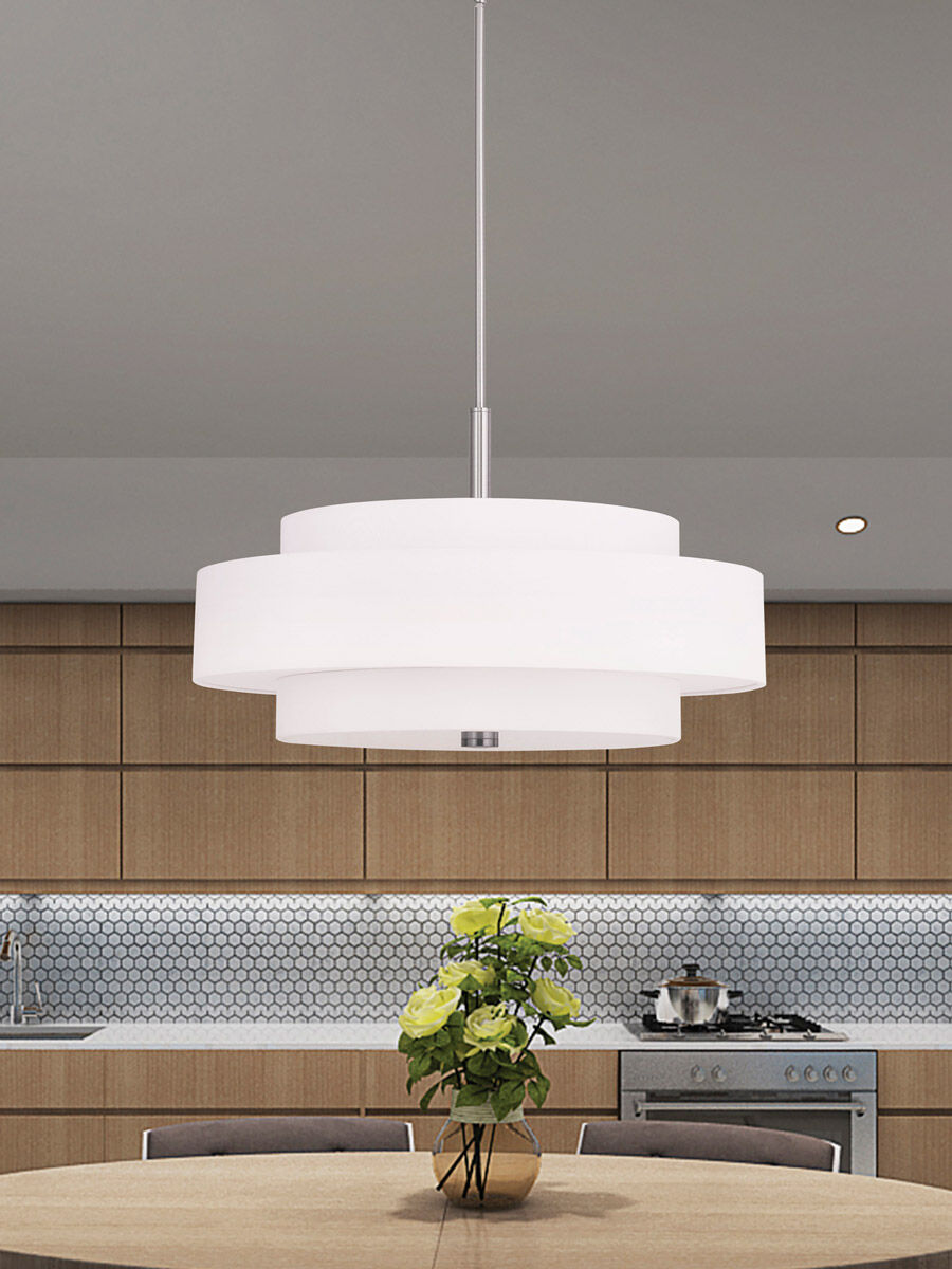 Meridian 5 Light 24 inch Brushed Nickel Pendant Ceiling Light