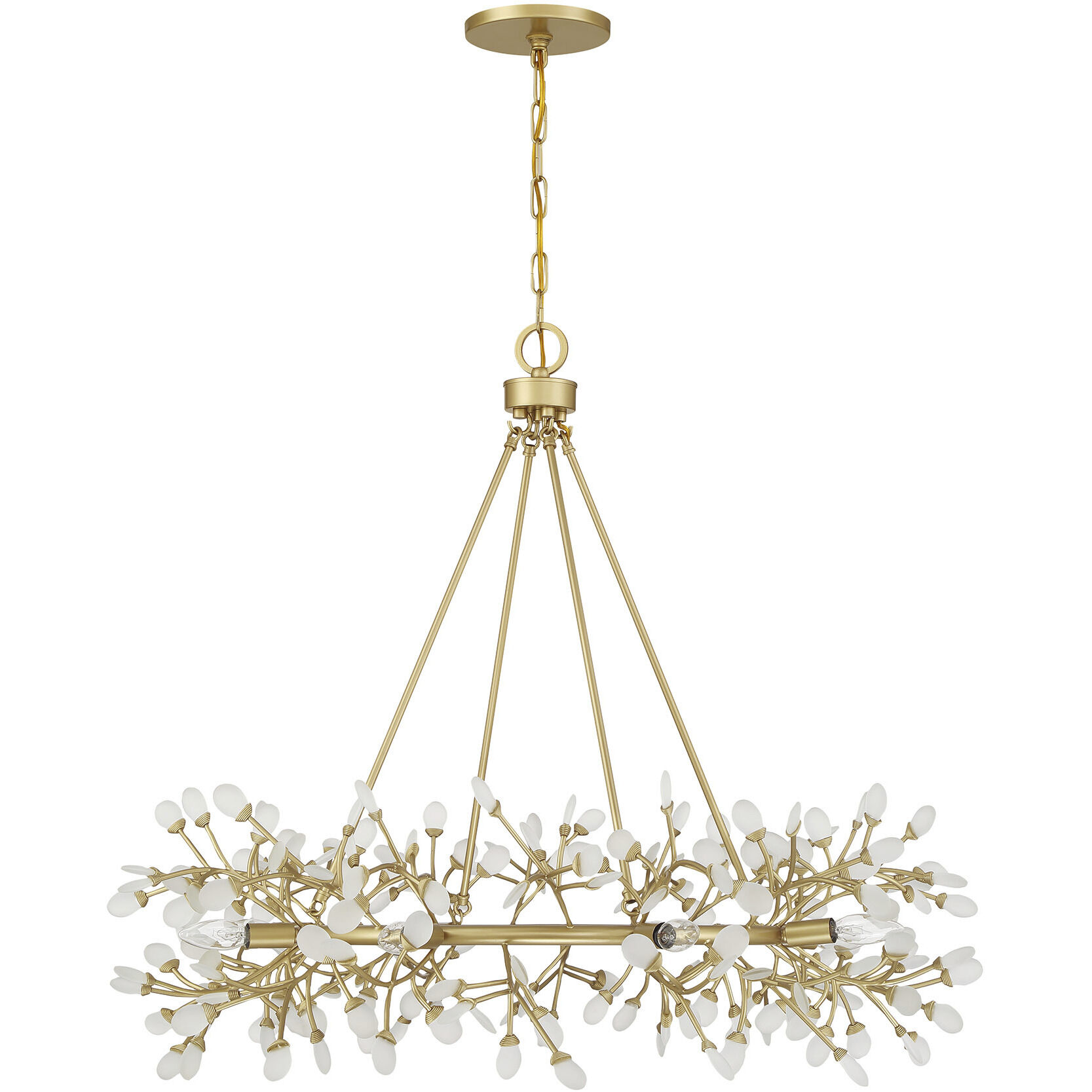 Once 8 Light 36 inch Spun Gold Chandelier Ceiling Light