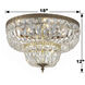 Waltham 4 Light 18 inch Olde Brass Flush Ceiling Light in Clear Hand Cut