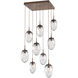 Meteo LED LED Burnished Bronze Chandelier Ceiling Light, Square Multi-Pendant