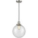 Franklin Restoration Beacon 1 Light 10 inch Brushed Satin Nickel Mini Pendant Ceiling Light in Incandescent, Seedy, Franklin Restoration
